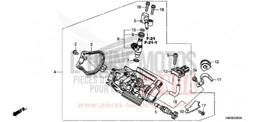 CORPS DE PAPILLON CRF250RK de 2019